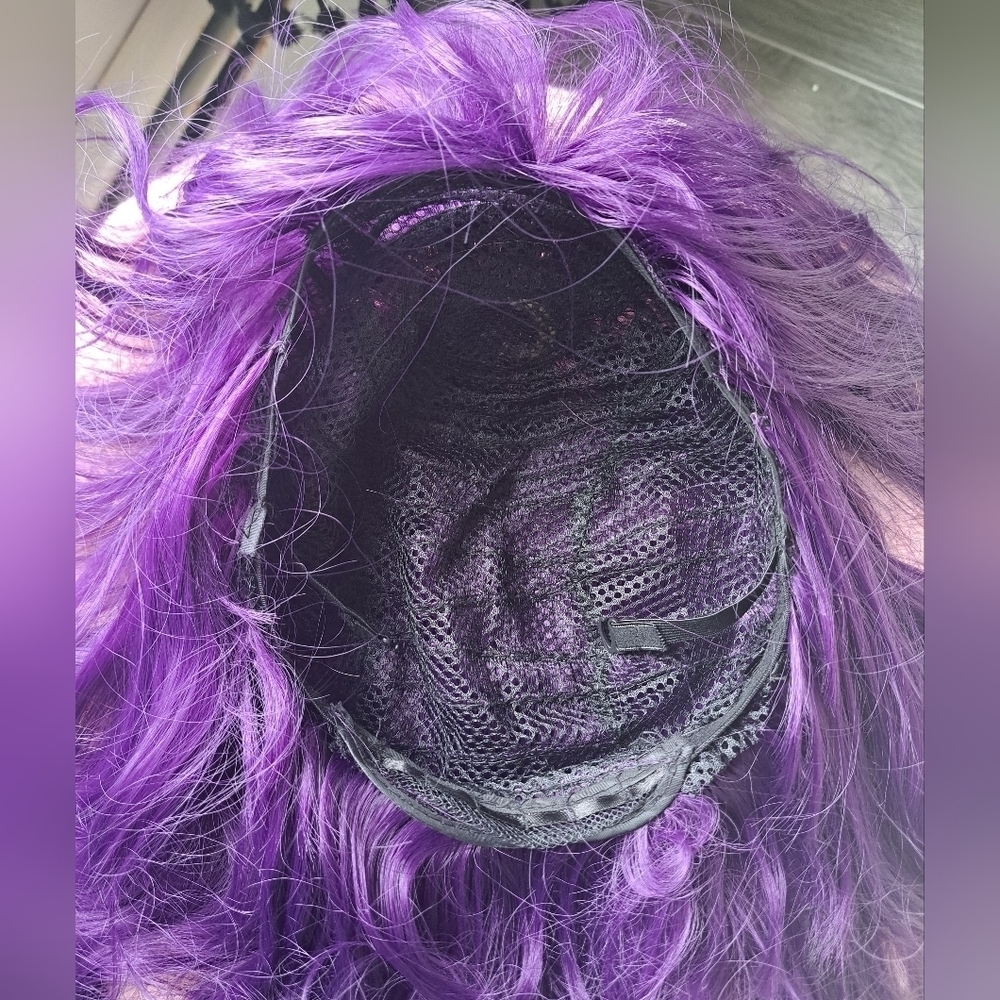 EMAX design cosplay Wig Long wavy hair Purple locks dressup Halloween adult S-M - Picture 7 of 7